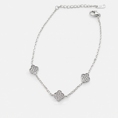 Silver Clover Charm Bracelet