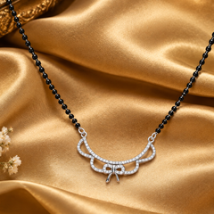 Silver CZ Half-Moon Fringe Mangalsutra