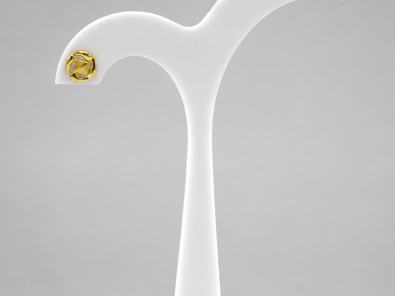 Golden Round Openwork Knot Studs