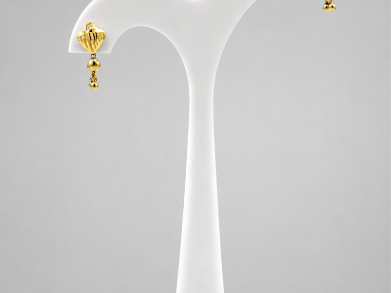 Golden Shell Fan Bead Drop Earrings