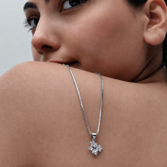 Silver Pave Leaf Branch Pendant