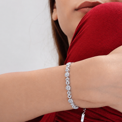 Silver Graduated Crystal Tennis Bracelet
