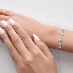 Silver Graduated Crystal Tennis Bracelet