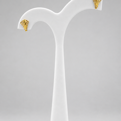 Golden Textured Leaf Studs