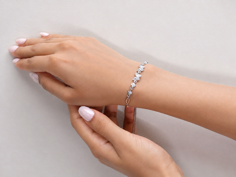 Silver Butterfly Crystal Bracelet