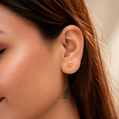 Golden Enamel Bee Studs