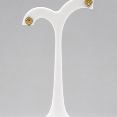 Golden Rhombus CZ Frame Studs