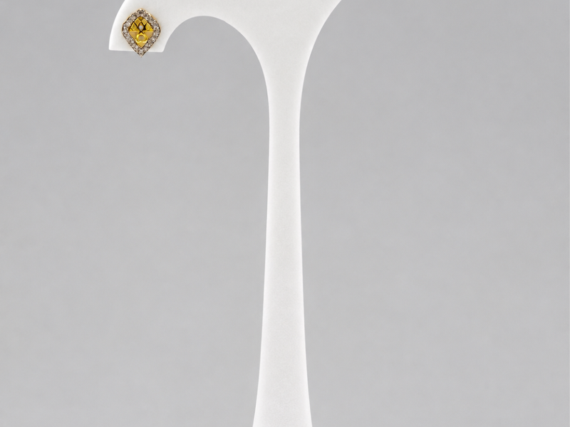 Golden Rhombus CZ Frame Studs