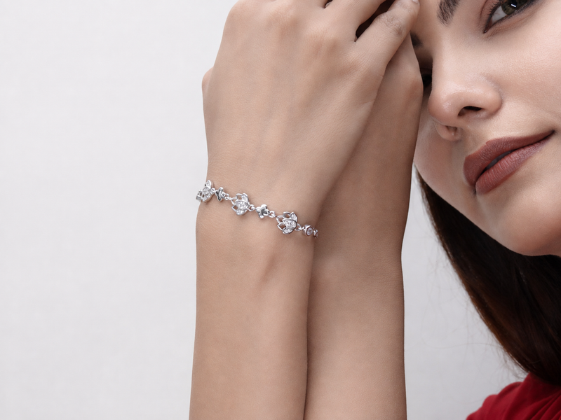 Silver Floral Vine Bracelet