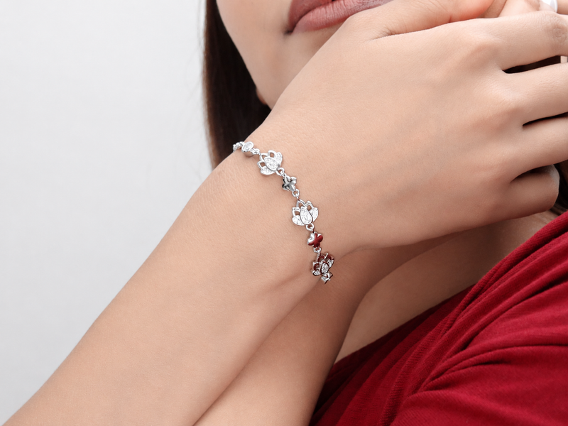 Silver Floral Vine Bracelet