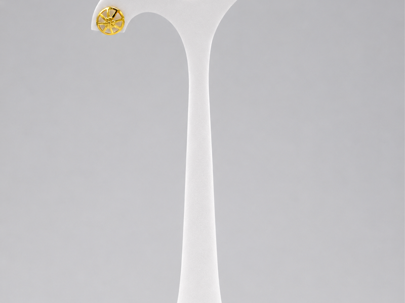 Golden Pinwheel Disc Studs