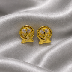 Golden Ribbon Swirl Studs