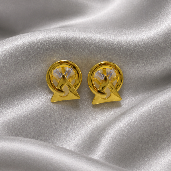 Golden Ribbon Swirl Studs
