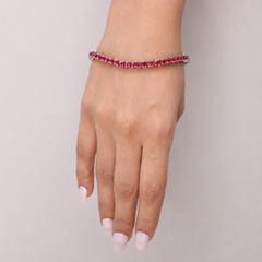 Silver Ruby Tennis Bracelet