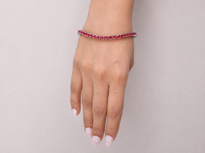 Silver Ruby Tennis Bracelet