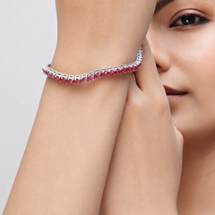 Silver Ruby Tennis Bracelet