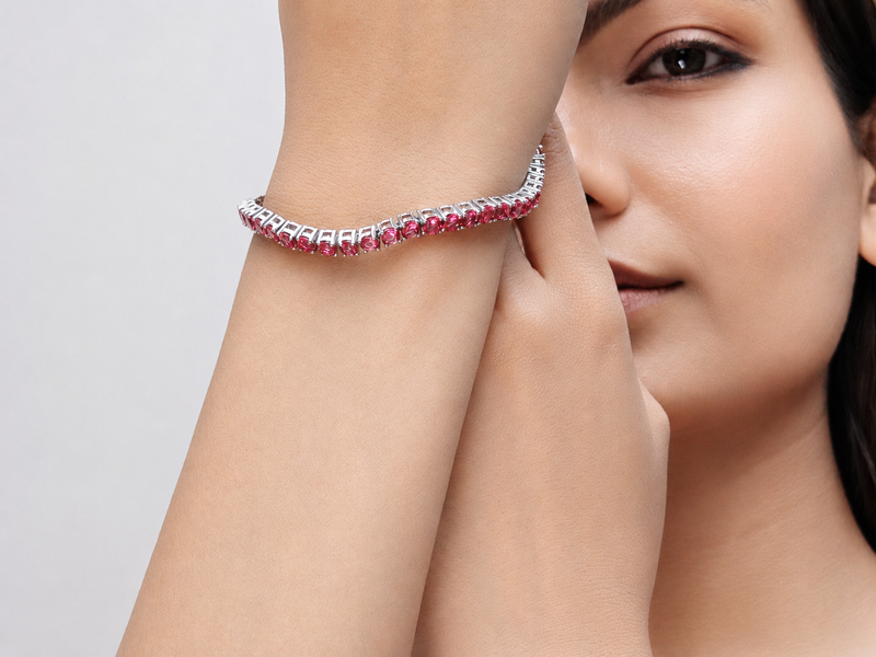 Silver Ruby Tennis Bracelet