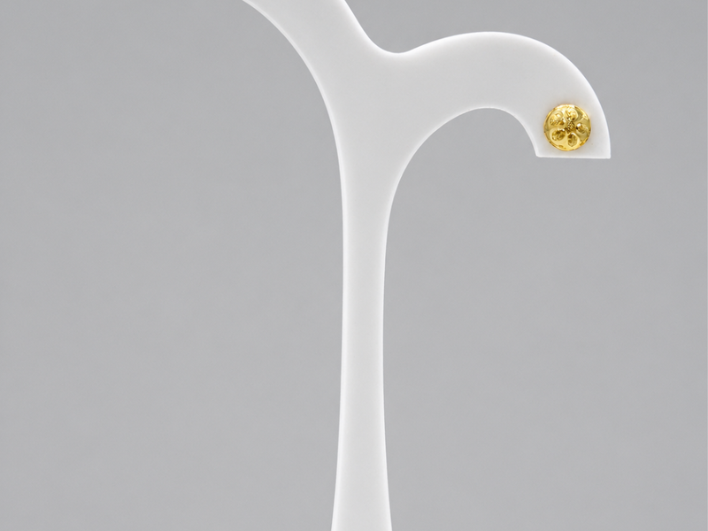 Golden Puffed Flower Dome Studs