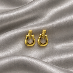 Two-Tone Golden Buckle Knot Studs