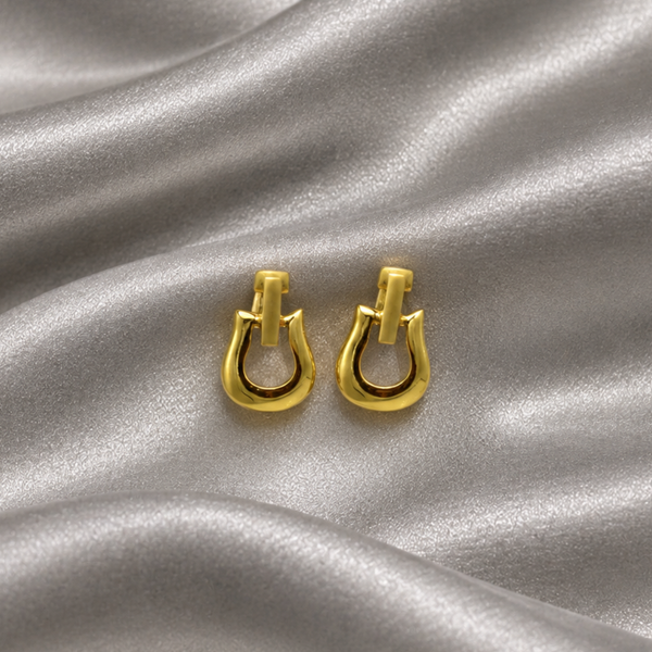 Two-Tone Golden Buckle Knot Studs