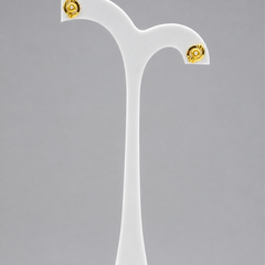 Golden Round Disc CZ Centre Studs