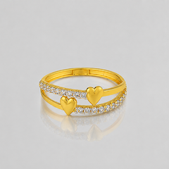Golden Slim CZ Ring