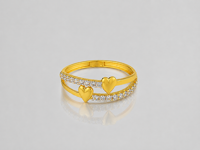 Golden Slim CZ Ring