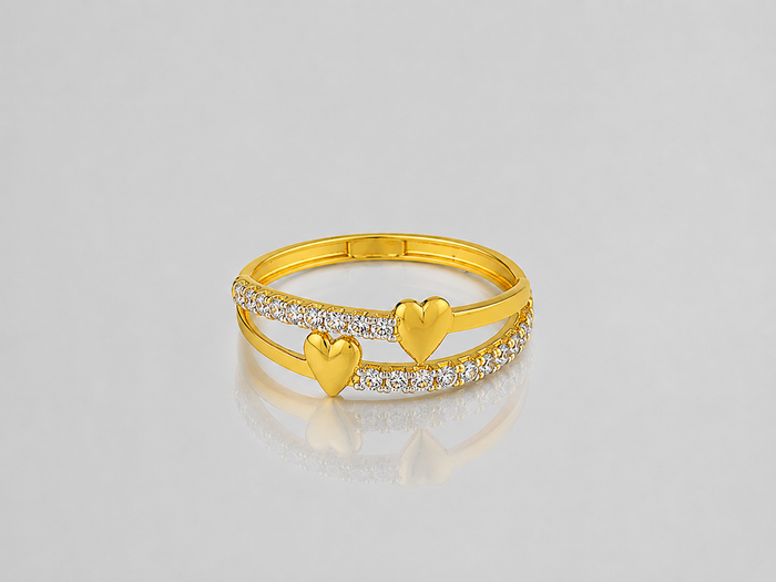 Golden Slim CZ Ring