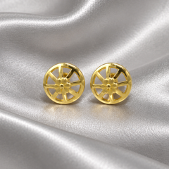 Golden Pinwheel Disc Studs
