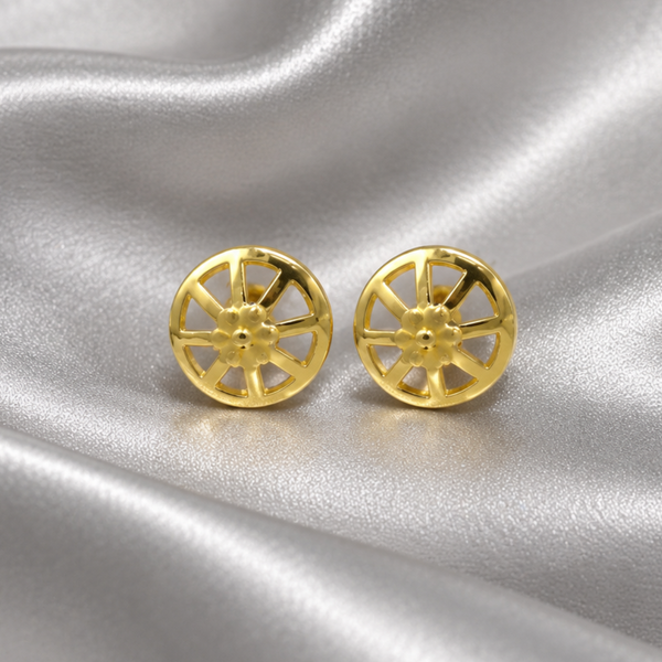 Golden Pinwheel Disc Studs