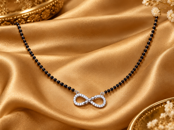 Silver CZ Infinity Mangalsutra