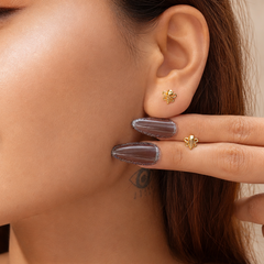 Golden Enamel Bee Studs