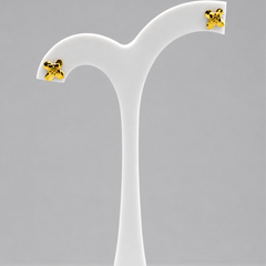 Golden Four-Petal Textured Studs