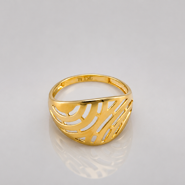 Golden Textured Dome Ring