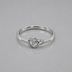 Silver Pave Love Knot Ring