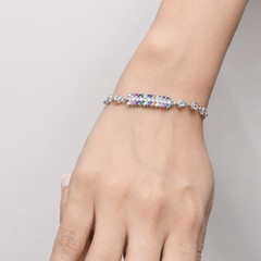 Silver Rainbow Leaf Bracelet