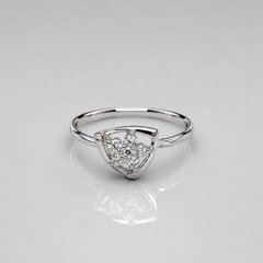 Silver Pave Trefoil Cluster Ring