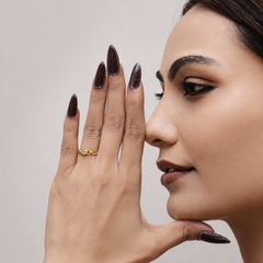 Golden Chain Link Solitaire Ring