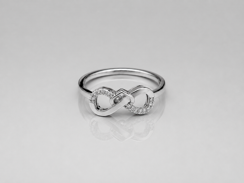 Silver Pave Infinity Ring