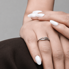 Silver Pave Infinity Bow Ring
