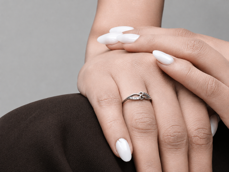 Silver Pave Infinity Bow Ring