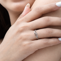 Silver Pave Infinity Bow Ring