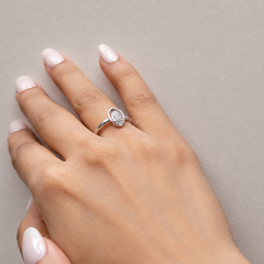 Silver Marquise Pave Cluster Ring