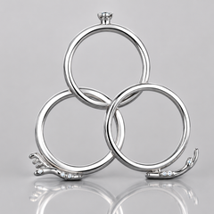 Silver Triple Interlocking Band Ring Set