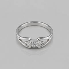Silver Pave Marquise Bar Ring