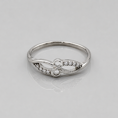 Silver Pave Infinity Bow Ring