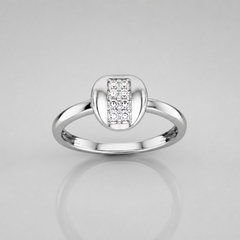 Silver Cushion Pave Panel Ring