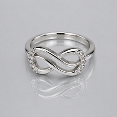Silver Slim Pave Infinity Ring
