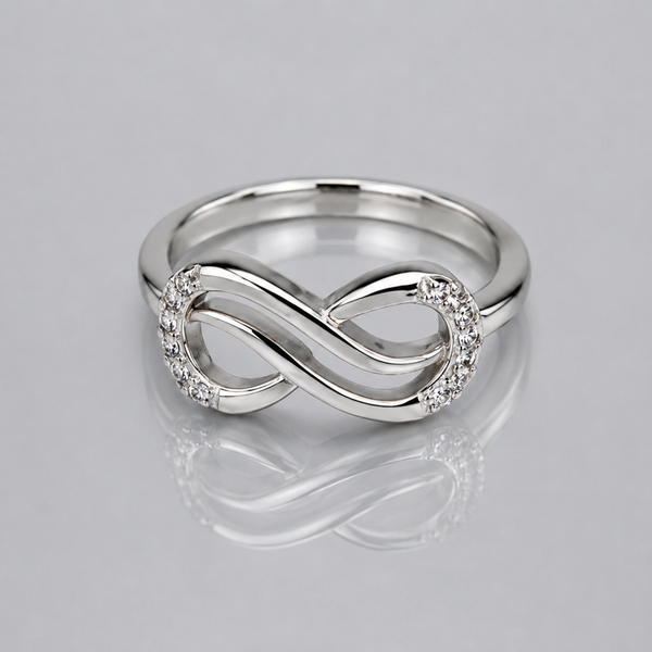 Silver Slim Pave Infinity Ring