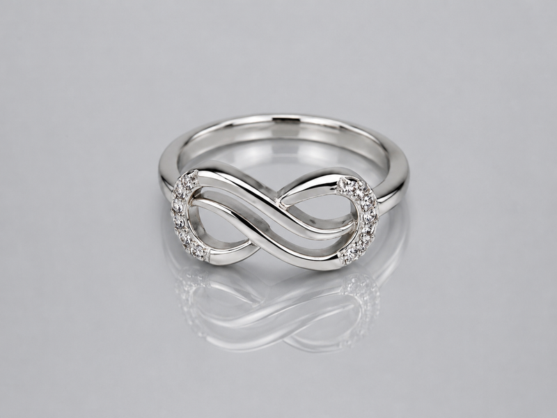 Silver Slim Pave Infinity Ring